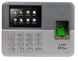 Reloj Marcador Biométrico Zkteco LX50 con Reconocimiento de Huella Digital - Plata