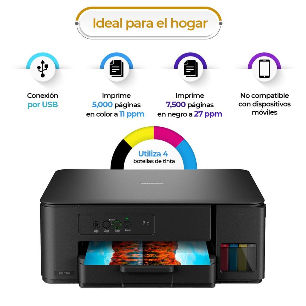 Impresora Multifuncional Brother DCP-T230 3 en 1 220v - Black
